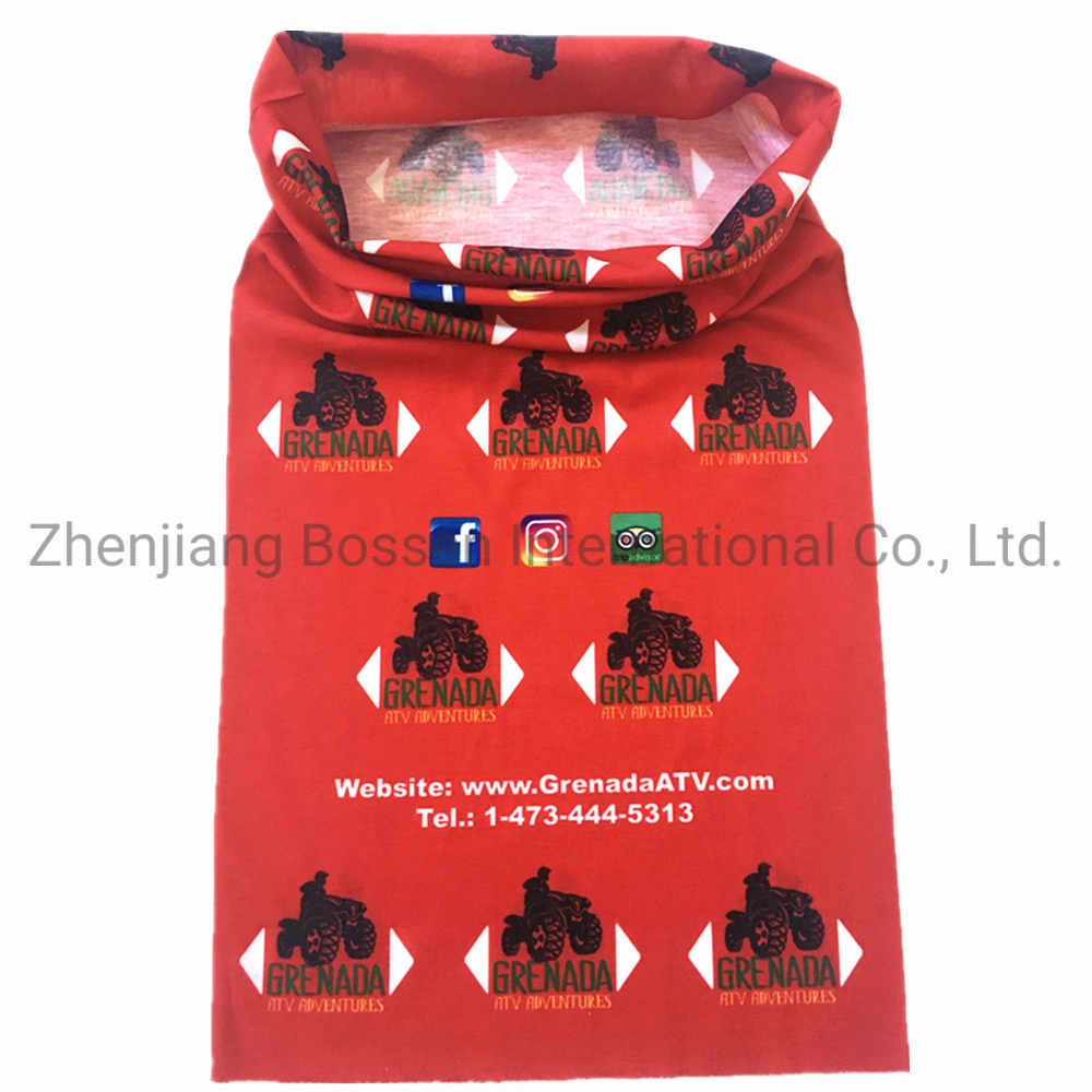 China Factory OEM Customized Design 24*50cm Red Tube Bandana Breathable Face Mask