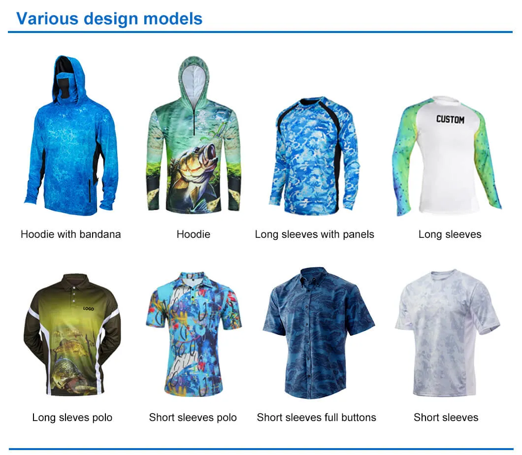 Wholesale Men&prime;s Long Sleeve Workout Shirt New Design Lightweight Sublimation Fishing Wear