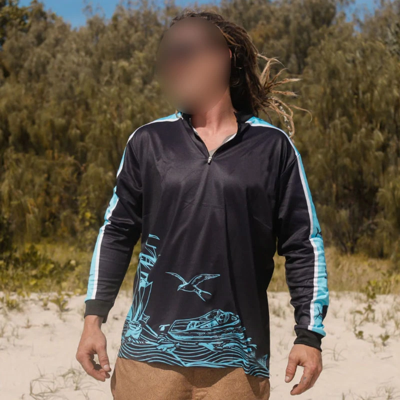 Factory OEM Wholesale Anti-UV All Season Full Printing Long Sleeve Men Custom Fishing Shirts Fast Dry Fishing Wear with Hood