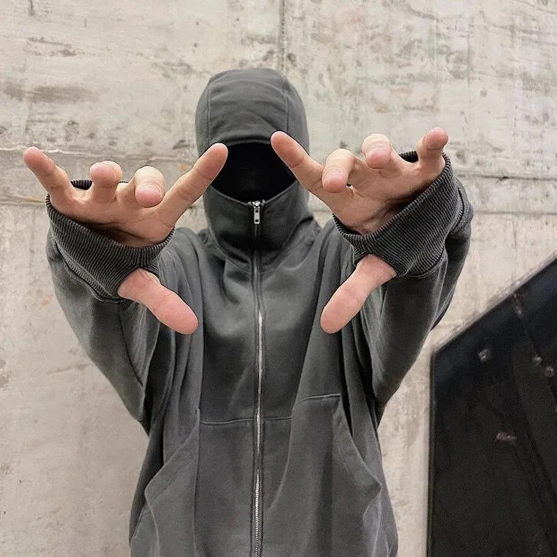 Custom Design Logo Streetwear Plain Thick Cotton Blank Zip up Ninja Hoodie Sleeve Fleece Oversize Cropped Hoodies