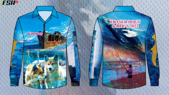 Hot Sale Custom Fishing Shirts Long Sleeve Sublimation Blank Anti