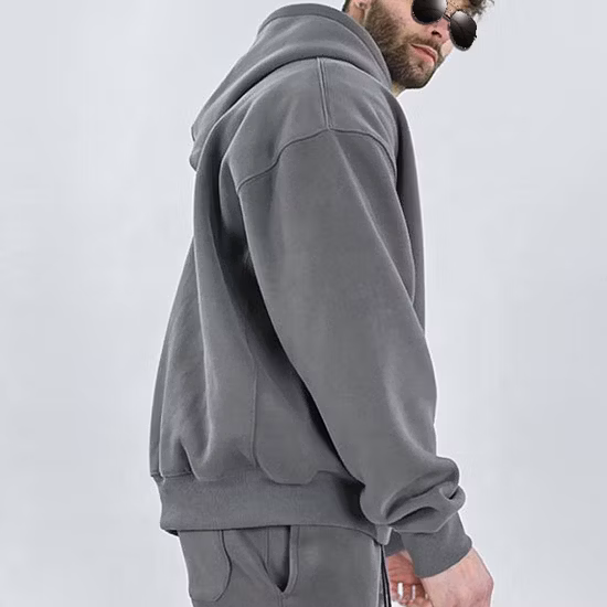 Streetwear Custom Logo French Terry Doulbe Layer Boxy Hoody