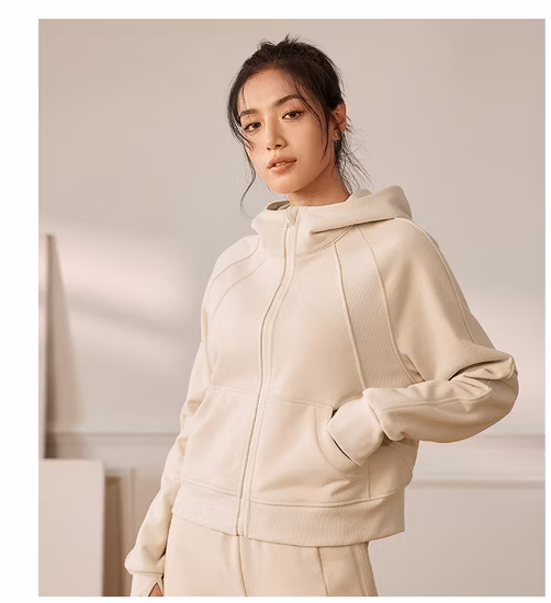 Custom Long Sleeve Sweatshirts Hoody Pullover Women Crop Top Hoodies