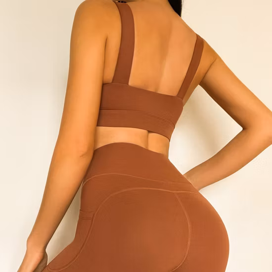 Autumn and Winter Fitness Clothing Female Slim Flared Pants Wrinkled Sports Bra Yoga Jacket Sports Shorts Four-Piece Set