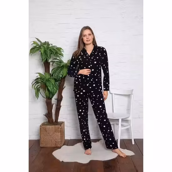 Custom Design Hot Sale Men′s Pajamas Winter Cartoon Full Sleeve Round Neck Men Pajamas for Coral Fleece Sleepwear Suit Men Silk Cotton Sleepwear